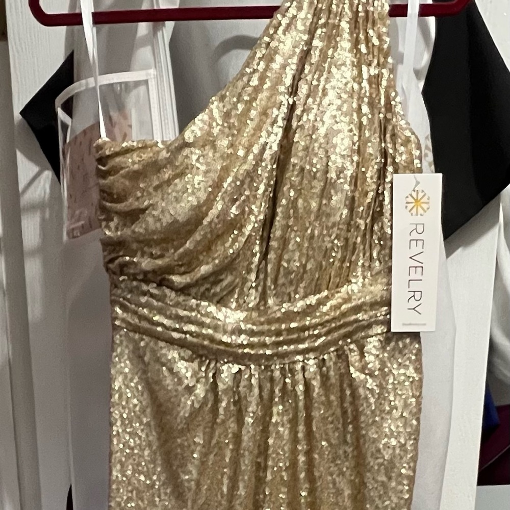 revelry starla sequin bridesmaids dress